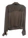 TWP Size S Taupe Brown Silk Fabric Block Buttons Long Puff Sleeve Jacket Taupe Brown / S