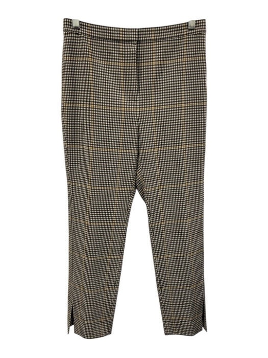 Theory Size 6 Brown, White, Yellow Polyester & Virgin Wool Zip Fly Plaid Pants Brown, White, Yellow / 6