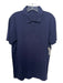 Prada Size M Blue Cotton Blend Solid Polo Men's Short Sleeve M