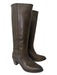Etro Shoe Size 41 Brown Leather Stacked Heel Knee High Solid Round Toe Boots Brown / 41