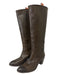 Etro Shoe Size 41 Brown Leather Stacked Heel Knee High Solid Round Toe Boots Brown / 41