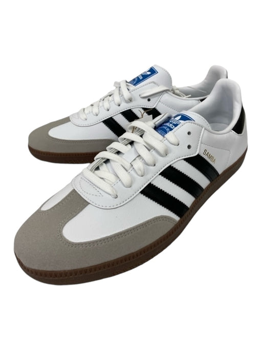 Adidas Shoe Size 10 NWT White & Black Leather Solid Sneaker Men's Shoes 10