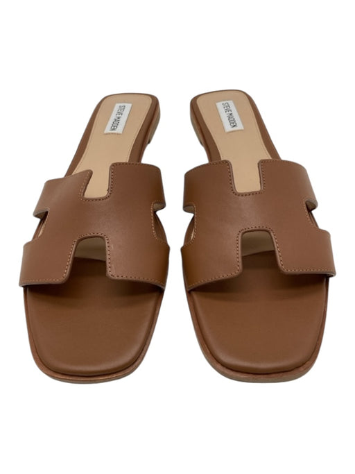 Steve Madden Shoe Size 11 Brown Leather Flat H Mule Slides Sandals Brown / 11