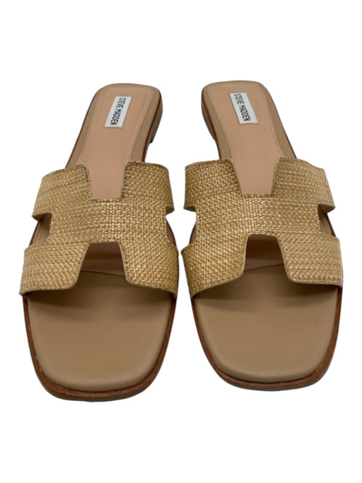 Steve Madden Shoe Size 11 Beige Woven Straw Flat H Slides Mules Sandals Beige / 11