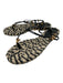 Altuzarra Shoe Size 41 Beige & Black Woven Raffia Thong T-Strap Flat Sandals Beige & Black / 41