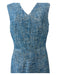 Emilia Wickstead Size 8 Blue Print Cotton & Polyester Tweed Midi Dress Blue Print / 8