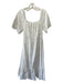 Natalie Martin Size M White Cotton Short Sleeve Eyelet Drawstring Waist Dress White / M