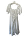 Natalie Martin Size M White Cotton Short Sleeve Eyelet Drawstring Waist Dress White / M