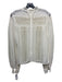 Ann Mashburn Size L Ivory White Silk Tie Neck Long Sleeve Button Down Top Ivory White / L