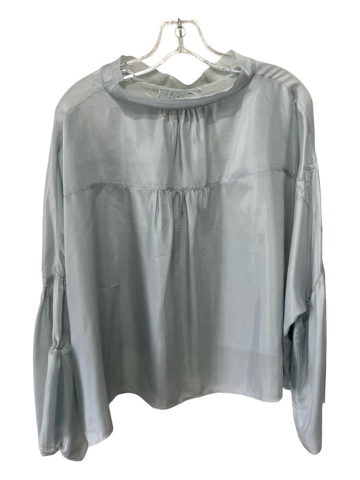 Sula Size One Size Light Blue Silk Sheer Long Sleeve Ruched Top Light Blue / One Size