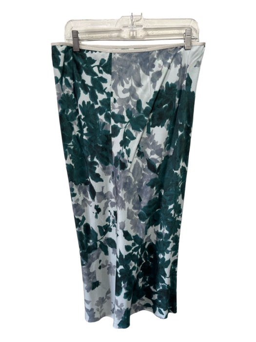 Dries Van Noten Size L/40 Blue & Navy Viscose Abstract Elastic Waist Midi Skirt Blue & Navy / L/40