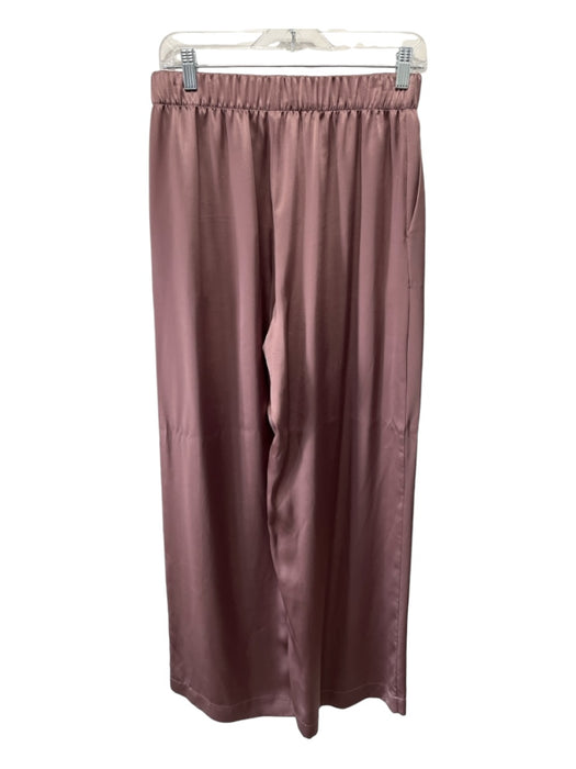 Sablyn Size M Grayish Purple Silk Elastic Waist Straight Wide Pants Grayish Purple / M