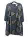 Chloe Size 40/L Gray, Gold, Black Silk Paisley Sequinned 3/4 Sleeve Dress Gray, Gold, Black / 40/L