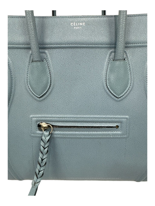 Celine Blue Leather Rolled Handles Bag Blue / M