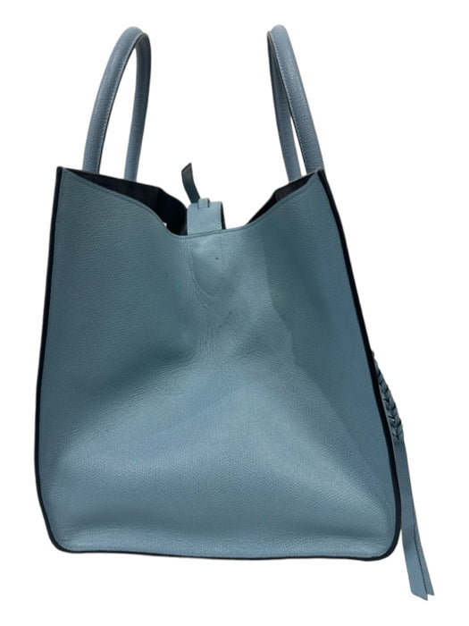 Celine Blue Leather Rolled Handles Bag Blue / M