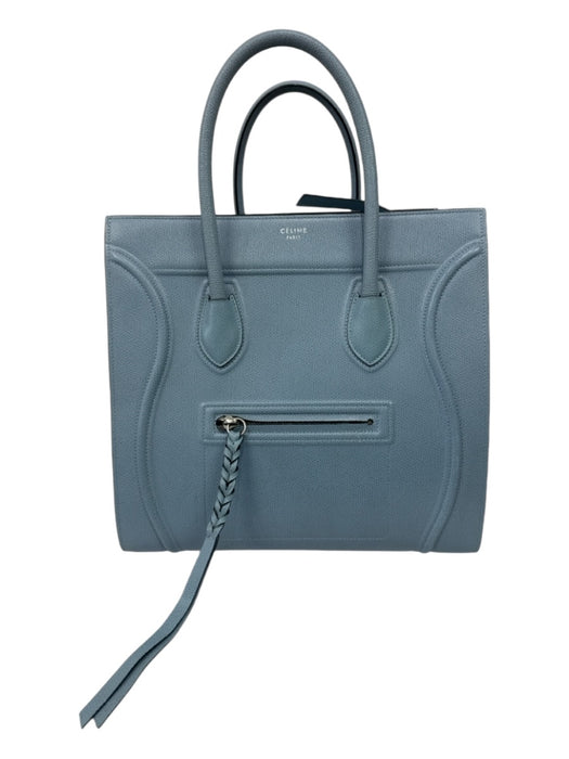 Celine Blue Leather Rolled Handles Bag Blue / M