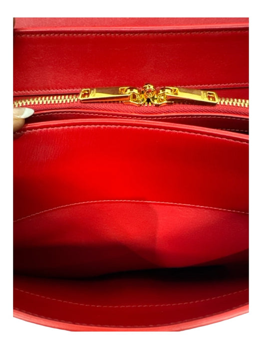 Celine Red Leather Turnlock Gold Hardware Flap Top Handle Bag Red / M