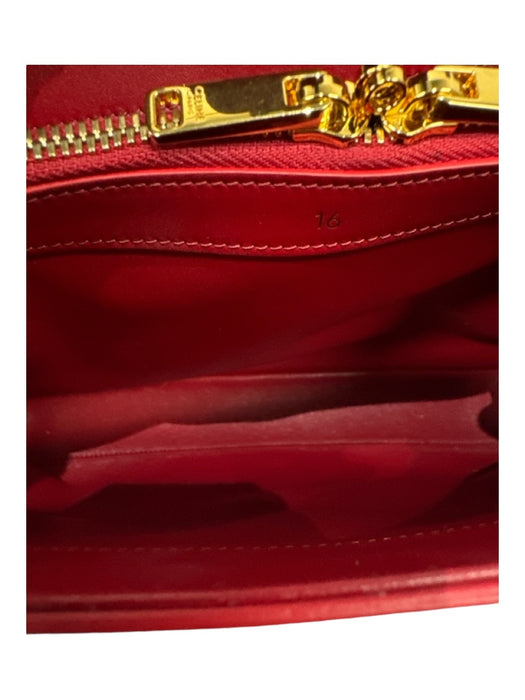 Celine Red Leather Turnlock Gold Hardware Flap Top Handle Bag Red / M