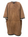 Gucci Size 38 Tan & brown Leather Shearling Button Front Short Sleeve Coat Tan & brown / 38