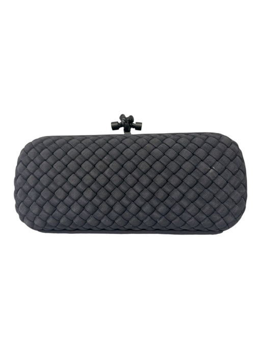 Bottega Veneta Grayish Purple Silk Intrecciato Weave Push Lock Clutch Bag Grayish Purple / Small