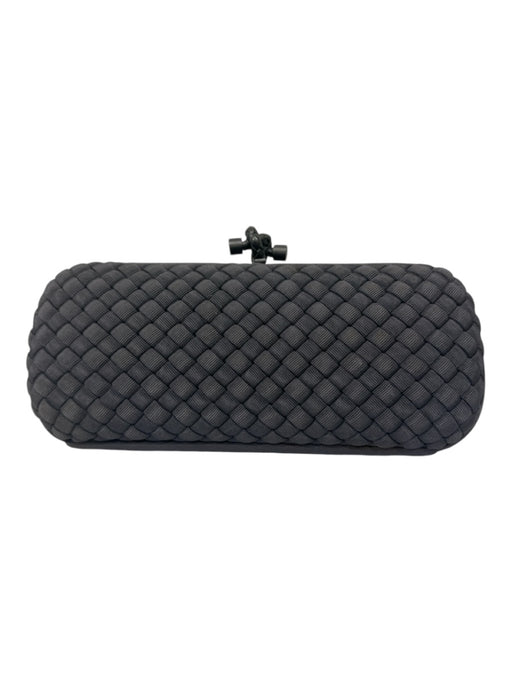 Bottega Veneta Grayish Purple Silk Intrecciato Weave Push Lock Clutch Bag Grayish Purple / Small