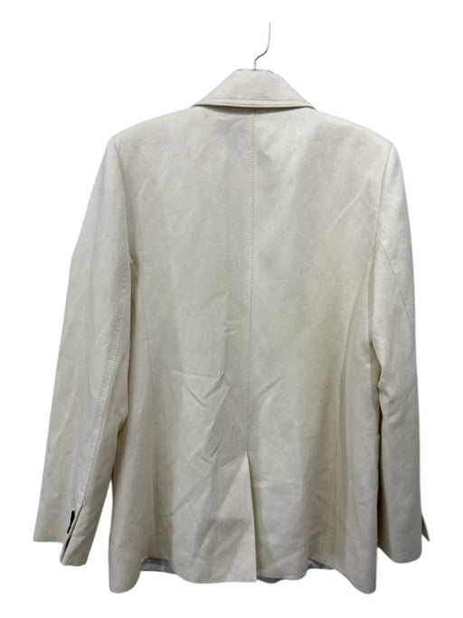 ME + EM Size 8 Cream Linen Blend Twill Single Breasted Patch Pockets Jacket Cream / 8