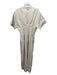 Staud Size S Light Beige Linen pintuck waist Pleated Short Sleeve Midi Dress Light Beige / S