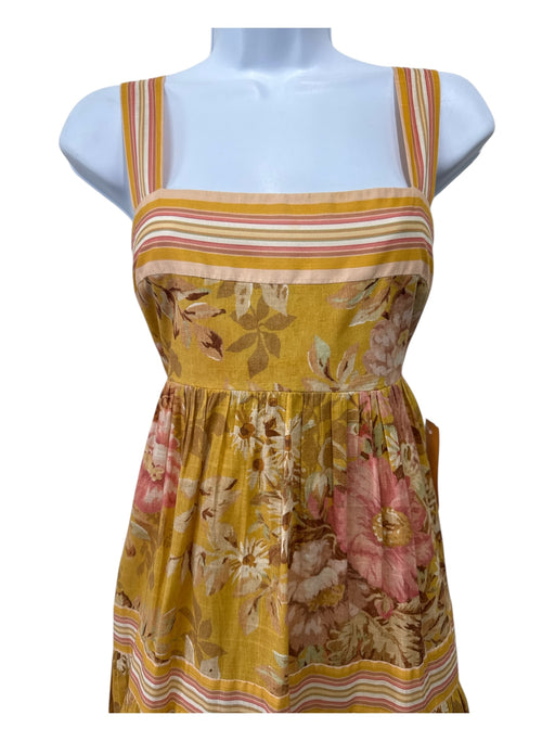 Zimmermann Size 3 marigold yellow & orange Cotton Gathered Empire Waist Dress marigold yellow & orange / 3