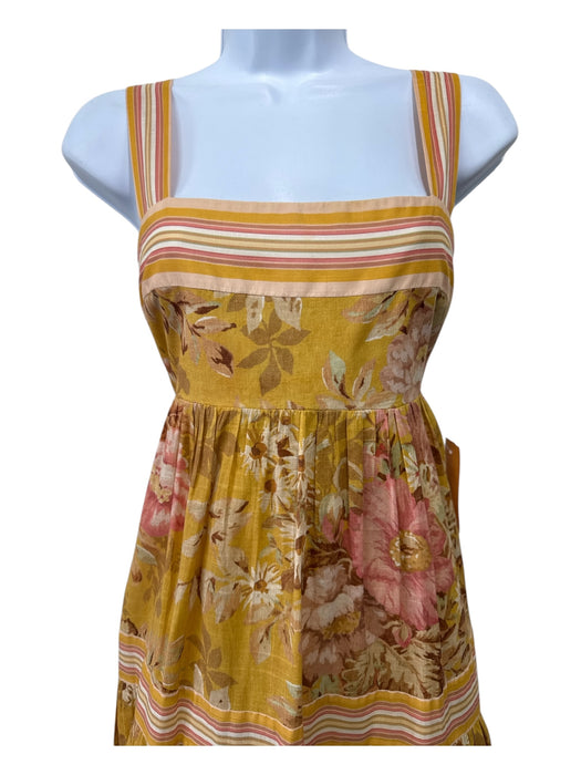 Zimmermann Size 3 marigold yellow & orange Cotton Gathered Empire Waist Dress marigold yellow & orange / 3