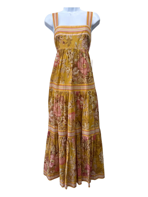 Zimmermann Size 3 marigold yellow & orange Cotton Gathered Empire Waist Dress marigold yellow & orange / 3