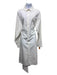 Balenciaga Size 36 White Cotton Long Sleeve Button Up & Collar Side Slits Dress White / 36