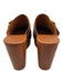 Chloe Shoe Size 41 Cognac Brown Leather Upper Wood Gold Tone Hardware Clogs Cognac Brown / 41