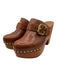 Chloe Shoe Size 41 Cognac Brown Leather Upper Wood Gold Tone Hardware Clogs Cognac Brown / 41