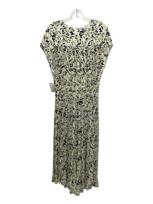 Proenza Schouler Size 8 Yellow, Black & Gray Viscose Sleeveless V Neck Dress Yellow, Black & Gray / 8