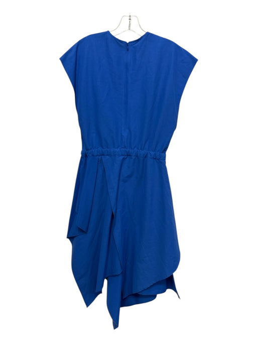 J Wanderson Size 6 Royal Blue & Tan Cotton Blend Faux Leather Trim Dress Royal Blue & Tan / 6