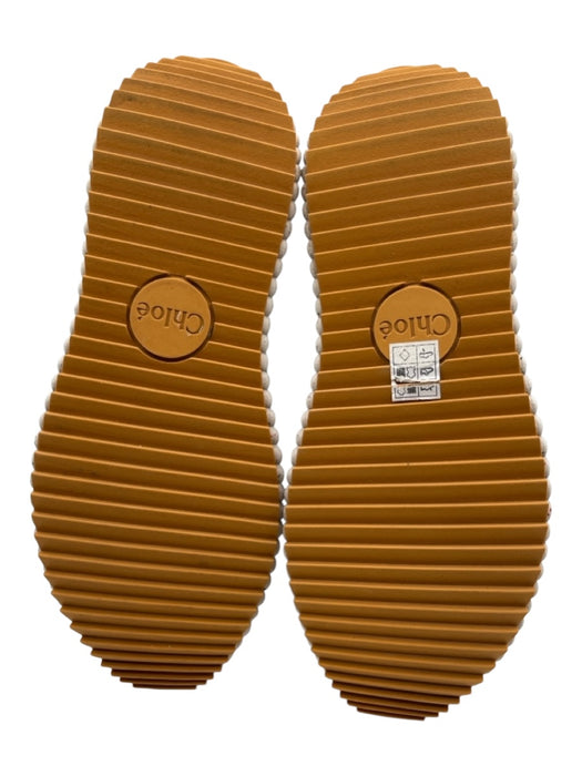 Chloe Shoe Size 41 Beige, Black, Cream Synthetic Knit Ribbed Sole Sneakers Beige, Black, Cream / 41