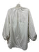 COS Size 8 Off White Cotton Long Balloon Sleeve 1/4 Button Rounded Hem Boxy Top Off White / 8