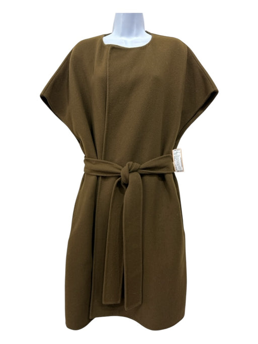 The Row Size Medium Dark Olive Green Cashmere Blend Cap Sleeve Coat Dark Olive Green / Medium