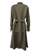 Victoria Beckham Size 8 Olive Green Wool Utility Shoulder Shirt dress Dress Olive Green / 8