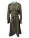 Victoria Beckham Size 8 Olive Green Wool Utility Shoulder Shirt dress Dress Olive Green / 8
