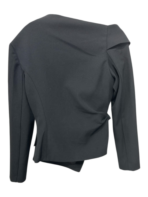 A.L.C. Size 8 Black Polyester Blend Side Gather Button & Hook Blazer Jacket Black / 8