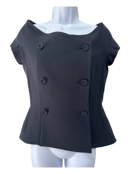 Christian Dior Size 6 Black Wool & Silk Cap Sleeve Off the Shoulder Jacket Black / 6