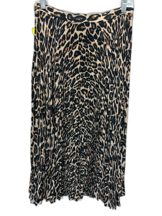 Theory Size 6 Beige, Black & Brown Recycled Polyester Side Zip Leopard Skirt Beige, Black & Brown / 6