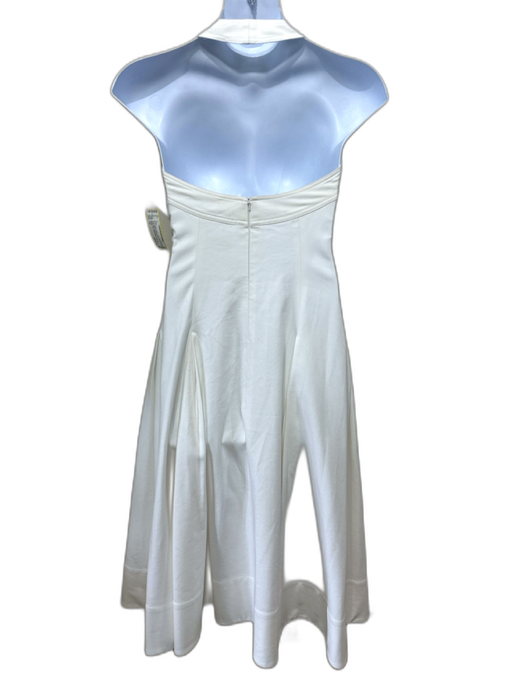 Khaite Size 10 White Cotton Halter Darted Pleat Detail Maxi Dress White / 10