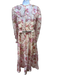 Zimmermann Size 2 Peach, Pink, Green Linen Blend Semi Sheer Floral Midi Dress Peach, Pink, Green / 2