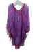 Poupette St. Barth Size One Size Blue & Red Silk Chiffon Tiger Print Dress Blue & Red / One Size