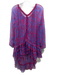 Poupette St. Barth Size One Size Blue & Red Silk Chiffon Tiger Print Dress Blue & Red / One Size