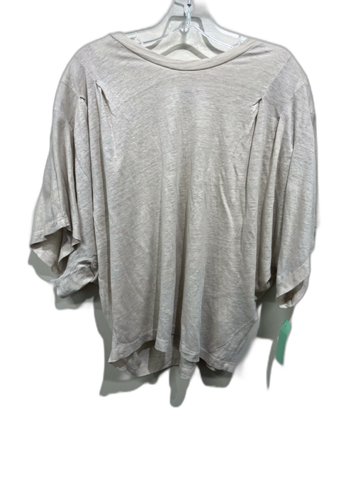Marant Etoile Size M Oatmeal Beige Linen Pleat Detail Scoop Neck Top Oatmeal Beige / M