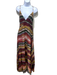 Carolina K Size M Burgundy Red, Green, Multi Viscose Blend painted stripe Dress Burgundy Red, Green, Multi / M