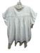 XiRENA Size M White Cotton Pintuck Cap Sleeve Half Button Top White / M